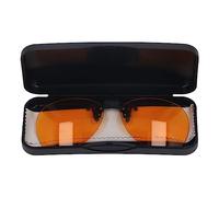 Clip sobre gafas, luces azules de 400-500 nm bloqueando 180 grados Flip Glazas portátiles de lente de color naranja para la lectura de juegos de oficina (redondo)