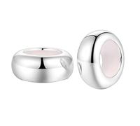 Clip Stopper Charms Sterling Silver Rondelle Spacer Bead for Pandora Charm Bracelets