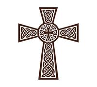 clipart cristiano de la santa cruz celta Calcomanías de pared de vinilo 49.2x59.3cm Impermeable Café