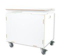 clipfritz - Baul Almacenaje madera MDF - 33x45.5x34.5 (Al.Pr.An) + 6 cm Ruedas - Almacenamiento Juguetes - Organizador peluches - Arcones y baules dormitorio blanco - Caja, Jugueteros organizadores