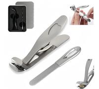 Clipmaster-Pro, Sherums Clipmaster-Pro, Sherums Nail Clipper For Seniors, Large Angled Head Toenail Clippers With Wide Opening, Ergonomic Angled Head Senior Toenail Clipper (Silver)