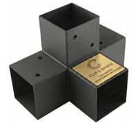 Clip'n'Shade Soporte de poste 90x90 Conector de esquina en X de 4 vías para postes de madera | Zapatas de viga 9x9 galvanizadas y recubiertas en polvo | Conector de postes para pérgola, carport