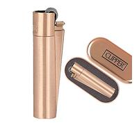 Clipper 1 Encendedor Mechero Clásico Largo Metal Rose Gold Oro Rosa Mate Cepilldo + 1 Llavero
