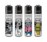 Clipper - Juego de 4 mecheros con motivos excepcionales (FFX Still not Loving The Police #2)