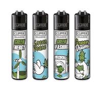 Clipper - Juego de 4 mecheros (tamaño grande), color verde