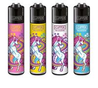 Clipper® - Juego de 4 mecheros Unicorns