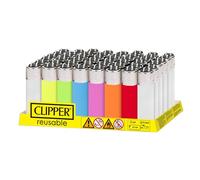 Clipper - Juego de 48 Mecheros Reusables en Colores Variados Translúcidos | Encendedores en Tamaño Pequeño CP12 | Reutilizables con Nuestros Kits