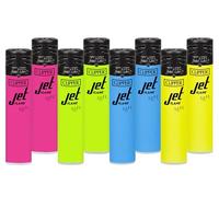 Clipper - Juego de 8 Mecheros Jet Flame Recargables en Colores Variados | Encendedores con Llama Jet