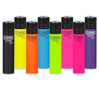 Clipper - Juego de 8 Mecheros Reusables | Encendedores en Tamaño Grande | Reutilizables con Nuestros Kits (Solid Soft Touch)