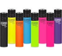 Clipper Mecheros Recargables Soft, Pack de 8, Tamaño Grande, Multicolor (Pack de 8 Mechero)