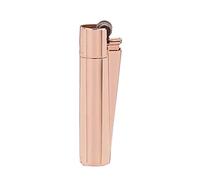 Clipper Metal Series Encendedor de metal con rueda de rallado, incluye 1 mechero Sepilo® Jet Flame gratis (Rose Gold)