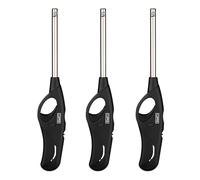 Clipper - Pack de 3 Encendedores Reusables de Cocina o Barbacoa Wave | Mecheros Reutilizables | Ideal para Cocinas de Gas (Negro)