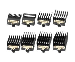 Clipper - Protectores de repuesto para cortadoras BabylissPRO Clippers Barberology FX870, FX880, FX825 y FX673, longitudes de corte de 1/16 a 3/4 pulgadas, color negro, paquete de 8