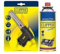 Clipper - Soplete Multiusos + Cartucho de 400ml de Gas Universal | Válvula GLP250 | Ideal para Flamear, Caramelizar y usar en Barbacoas | Cocina & Acampada