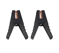 Clips, abrazadera aislada resistente de 150 A con dientes recubiertos de cobre para cargadores de batería de coche y pruebas eléctricas, paquete de 2 (negro)