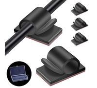 Clips adhesivos para cables para gestión de cables (paquete de 60, 30 negros y 30 blancos), organizadores de cables autoadhesivos de 8 mm de diámetro para el hogar, oficina, automóvil y escritorios,