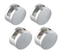 Clips colgantes de espejo, Soportes de espejo de aleación de zinc con almohadillas de silicona, Abrazaderas de vidrio cromado para espejos cuadrados redondos, Fijaciones de espejo de baño sin taladro