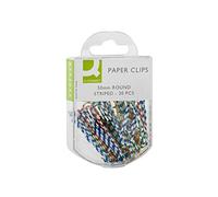 Clips Rayados Q-Connect Color 50 mm Caja de 30 Unidades