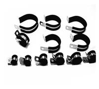 Clips con revestimiento de goma, Abrazaderas de manguera de acero for tubo de alambre, paquete de diámetro interior de 6-60mm, de varios tamaños(28 mm X 20pcs)