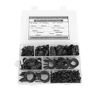 Clips de abrazadera de cable tipo R Juego de tornillos autorroscantes 300 piezas Nylon Plástico Acero al carbono Organizador de gestión de cables negro para conexiones eléctricas