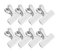 Clips de acero inoxidable para bolsas de alimentos, clips de sellado resistentes para patatas fritas, cereales, pan y bolsas de comida para mascotas, paquete de 8, 2.13 x 2.16 pulgadas y 3.15 x 2.5