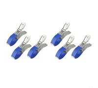 Clips de acero inoxidable para cubierta de piscina, agarre fuerte para días de viento, evita que la cubierta se levante y la entrada de escombros, tono azul, 6 unidades (6 piezas azules)
