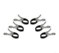 Clips de acero inoxidable para cubierta de piscina, agarre fuerte para días de viento, evita que la cubierta se levante y la entrada de escombros, tono azul, 6 unidades (6 piezas negras)