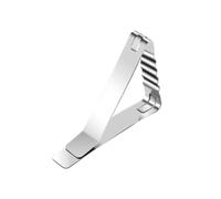 Clips de acero inoxidable para mantel dentados antideslizantes de varios tamaños (7,2 x 1,2 x 6 x 5,5 x 1,2 cm) | Agarre fuerte que resiste ráfagas; diseño triangular para un agarre firme; uso en interiores y exteriores durante todo el año