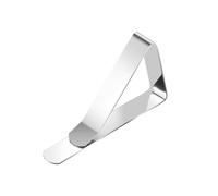 Clips de acero inoxidable para mantel dentados antideslizantes de varios tamaños (7,4 x 4,5 x 1,2 cm) | Agarre fuerte que resiste ráfagas; diseño triangular para un agarre firme; uso en interiores y exteriores durante todo el año