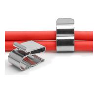 Clips de alambre para panel solar de acero inoxidable para cables fotovoltaicos de 2 x 6 mm, grado 304, abrazaderas de cable de borde acampanado para techo, montaje en tierra e instalaciones marinas