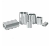 Clips de aluminio con manguito de engaste, Abrazaderas de cable de acero inoxidable con forma de 8, carcasa de aluminio, tamaños M1-M8, paquete de 5-100 piezas(M8 5pcs)