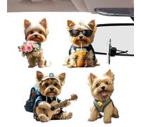 Clips de ambientador de ventilación para coche - 2D acrílico forma de perro olor fijo - 4 piezas lindo perro forma de removedor de fragancias - Para el lugar de trabajo Cocina Interior Casa