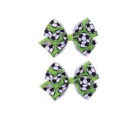 Clips de arco de fútbol para el pelo de fútbol Pinzas de pelo Pin Sport Bow Soccer Hair Barrettes Pin BBG62 (Set-B)