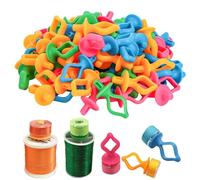 Clips de bobina, 20 abrazaderas de silicona para bobina, clips de soporte de hilo de bobina para bordado, acolchado, accesorios de costura, organización de carretes de hilo, colores mixtos (mezcla H)