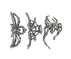 Clips De Cabello De Halloween: Clips Para Cabello Largo Y Grueso | Cerrar El Cabelo De Terror De Metal | Piezas Decorativas Sprooky Spider Skeleton Cliips Para El Cabelo Para Mujeres Farty Party Fart
