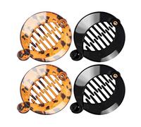 Clips de cabello de resina, variedades de cabello de plátano redondo Pescina de pescado para mujeres 4 paquetes (múltiples color), 1