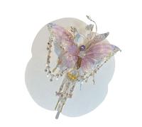 Clips de cabello floral - Central de cabello chino con brillo, elegante Rose Bownot | Tomba de con detalles de perlas, agarre seguro para ceremonias de graduación, fiestas festivas y conciertos