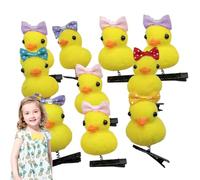 Clips de cabello para niñas de 10 piezas - accesorios coloridos para el cabello, lindo caricatura de pato amarillo | Animal Piel de accesorios para el cabello sin desliz