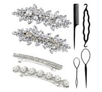 Clips De Cabello Perlas De Diez Rianas De 4 Partes Y Horquilla De 4 Partes, Elees Accesorios Para El Cabello, Herramientas De Aguja De Plástico Para El Cabello.