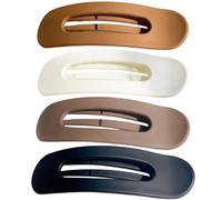 Clips de cabello plano, 4 piezas de clips de garra plana, colocación de una pico de cabello, clips planos grandes para el cabello, 4,3 '' clips de cabello de cocodrilo con agarre seguro para mujeres