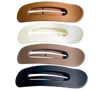 Clips de cabello plano, 4pcs colocan una pila de cabello, grandes clips de garras planas, 4.3 clips de cabello de cocodrilo elegantes con agarre seguro para mujeres y niñas