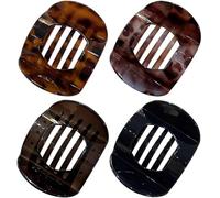 Clips de cabello plano de 4 piezas, 2.8 4 estilos clips de garra plana francesa, barretas de cabello de plástico sin deslizamiento para mujeres