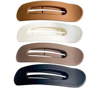 Clips de cabello plano de 4pcs Coloque el cabello delgado y grueso Grandes clips planos de 4.3 '' clips de cabello plano de cocodrilo elegantes con agarre seguro para mujeres y niñas
