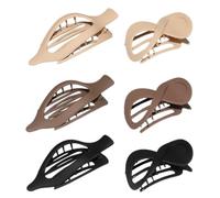 Clips de cabello plano para mujeres, clips de garra plana, 6 piezas Cañadas de horquilla sin deslizamiento Barrette Banana Peagrips, Capas para el cabello cómodas vintage, accesorios de sombreros para
