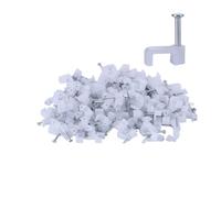 Clips de cable de 7 mm, 100/300 unidades, gestión de cables, altavoz de TV, soporte de corbata de cable, abrazaderas de uñas coaxiales individuales (tamaño: 7 mm, 100 unidades)