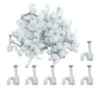 Clips de cable redondos de 6 mm, 100 piezas surtido de cable soporte de gestión de cables clips ordenados