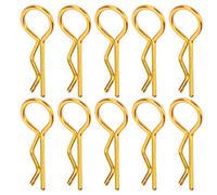 Clips de Carcasa de Coche RC, Ligeros y Duraderos Clips de Cuerpo Metalico 10 Piezas Oro para Aficionados Modelismo y Competencias RC de 1/5 a 1/10 Escala