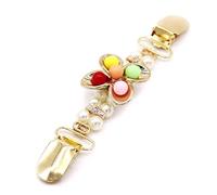 Clips De CáRdigan 2 uds., cárdigan for mujer, Clip for cuello, suéter, pinzas for chal, broches, amuleto de cristal, broche, alfileres, joyería con soporte de Clip de boca de pato(7)