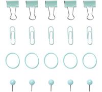 Clips de Carpeta Multicolor para Documentos y Archivos, Set Completo | Plástico y Metal, Color Verde Brillante, para Aula, Escuela y Papeles de Casa, Ahorro de Espacio