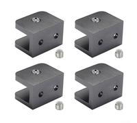 Clips de cobre ajustables sin perforar para estantes de cristal, para crear espacios elegantes en baños y cocinas (negro)